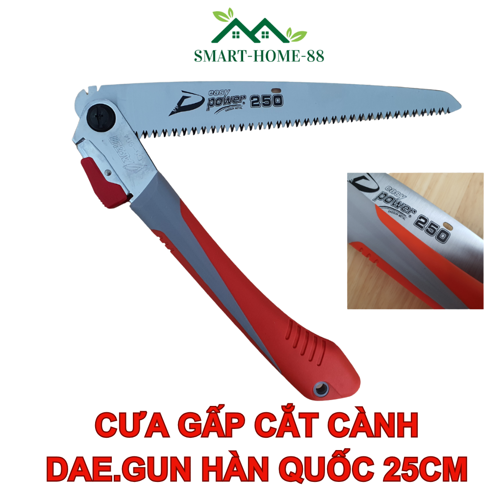 Cưa cắt cành hàn quốc daegun gấp gọn, lưỡi dài 25cm cưa cắt cành cây, tỉa cây cảnh bonsai - cu0007