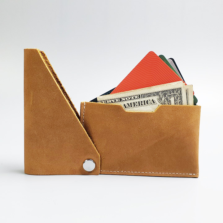 Ví card da bò sáp mn119ld - 100% da bò thật, bh 3 năm