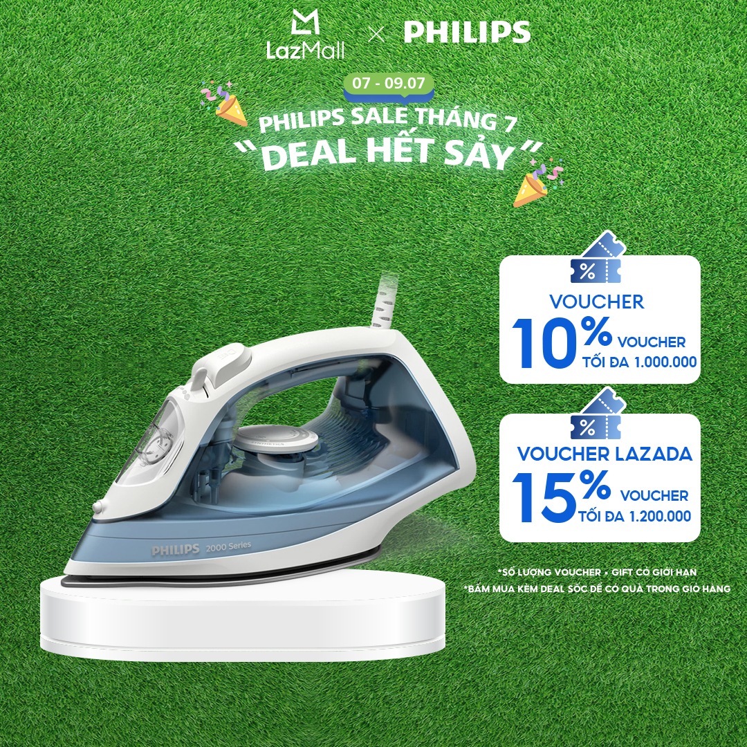 Bàn Ủi Hơi Nước Philips DST2010/20 | 2000W| mặt đế ceramic - Hàng Chính Hãng
