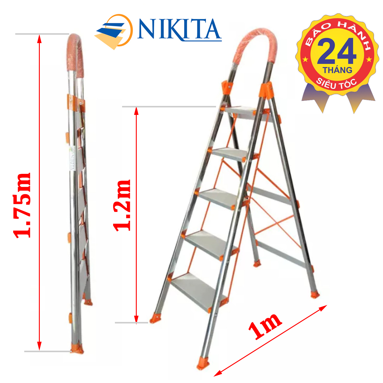 THANG GHẾ INOX 5 BẬC 1.2m NIKITA-NHẬT BẢN KN-IN05