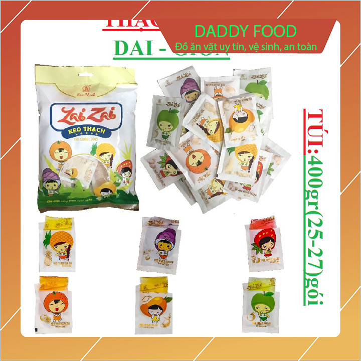 Kẹo thạch zai zai đức hạnh, loại túi 400g date 2021 thoải mái sử dụng