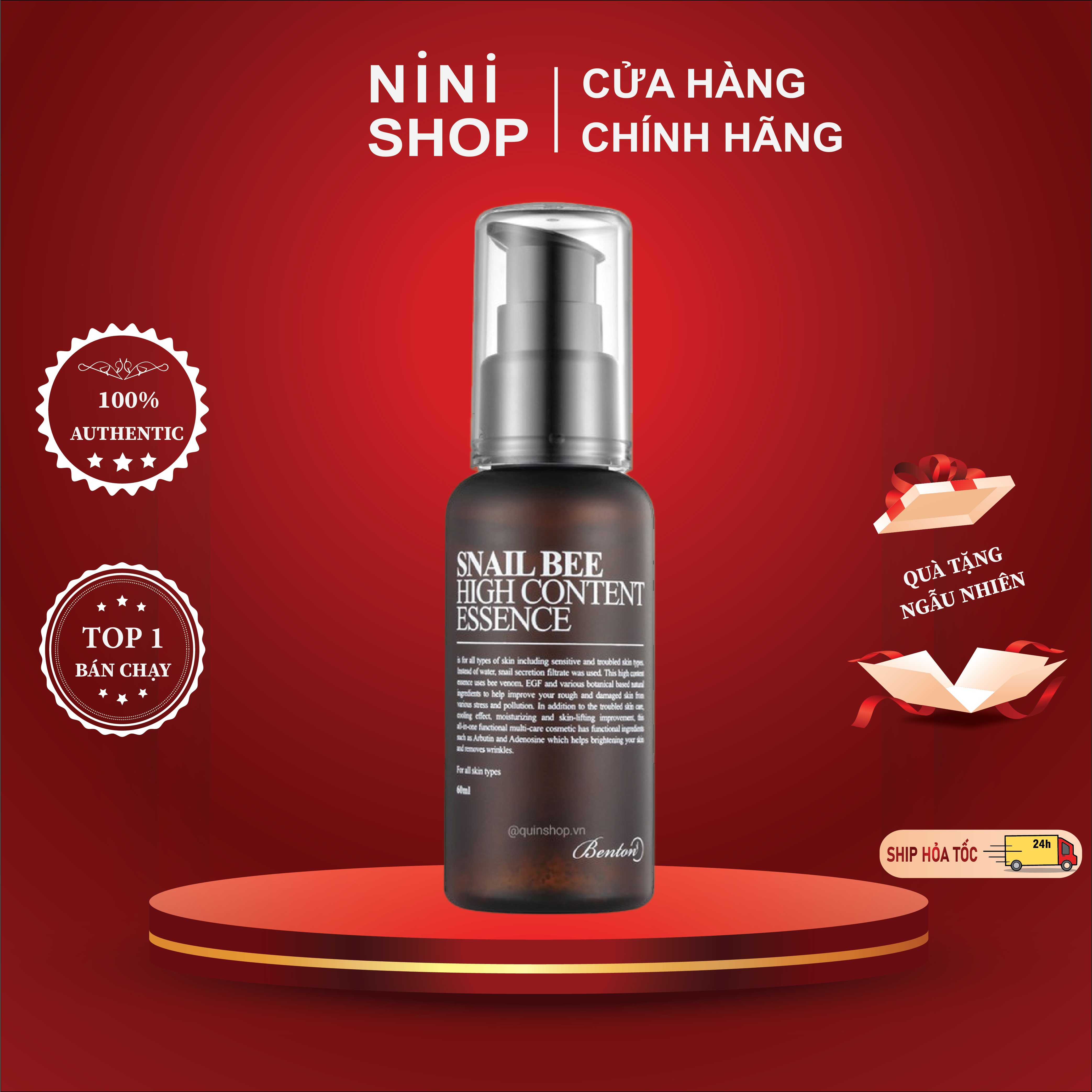 Tinh chất ốc sên ngăn ngừa lão hóa da benton snail bee high content essence 100ml