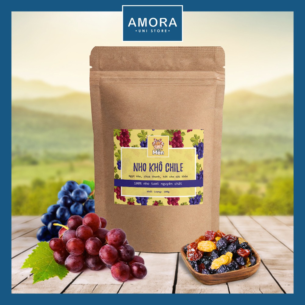 Nho khô Chile không hạt mix - 500gr - ăn vặt nhanh hoặc dùng làm quà biếu - siêu sang, siêu ngon - Amora UNI