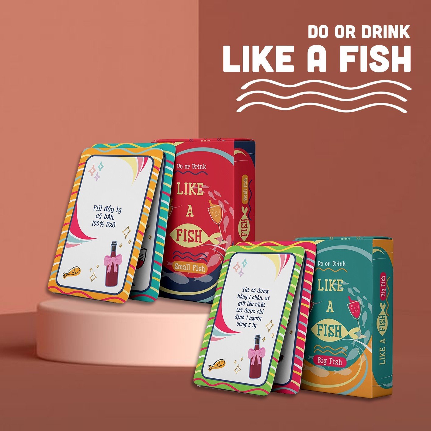 Bộ bài Drinking LIKE A FISH, bộ bài nhậu Do Or Drink với nhiều lá chức năng đặc biệt thú vị