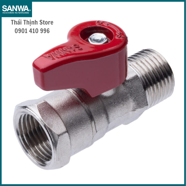 Van bi, van khóa nước 1 đầu ren trong 1 đầu ren ngoài sanwa thái lan phi 21mm bv15mf
