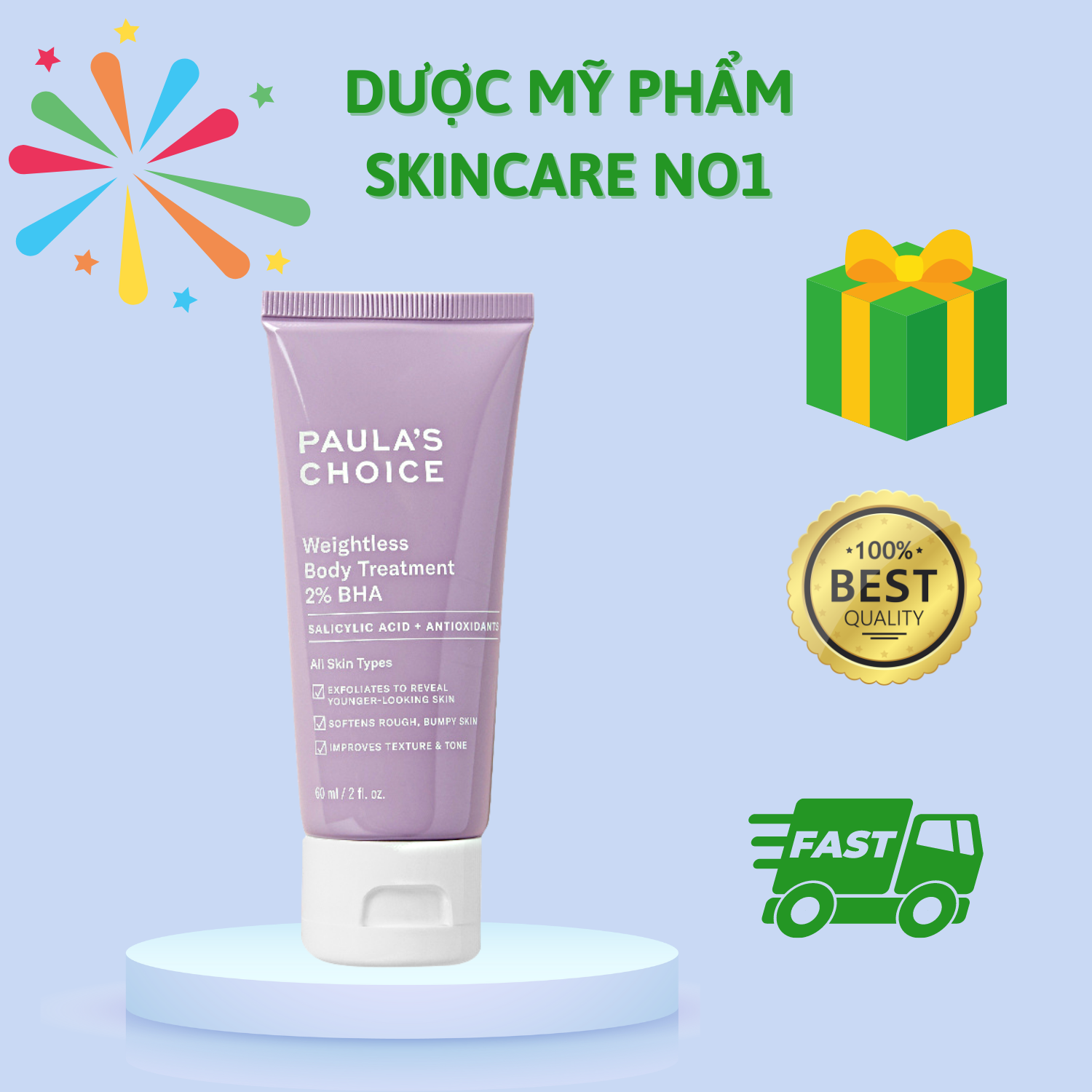 Kem dưỡng thể Paula Choice BHA Body 2% dành cho da lão hóa , mụn trứng cá