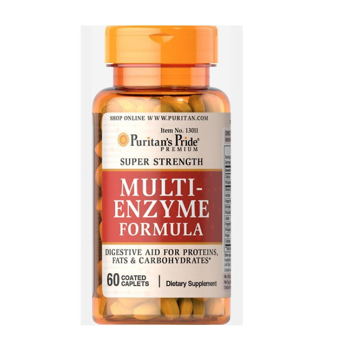 Viên uống bổ sung men tiêu hóa chất béo, đạm, tinh bột của Puritan's Pride - Multi enzyme formula 60v