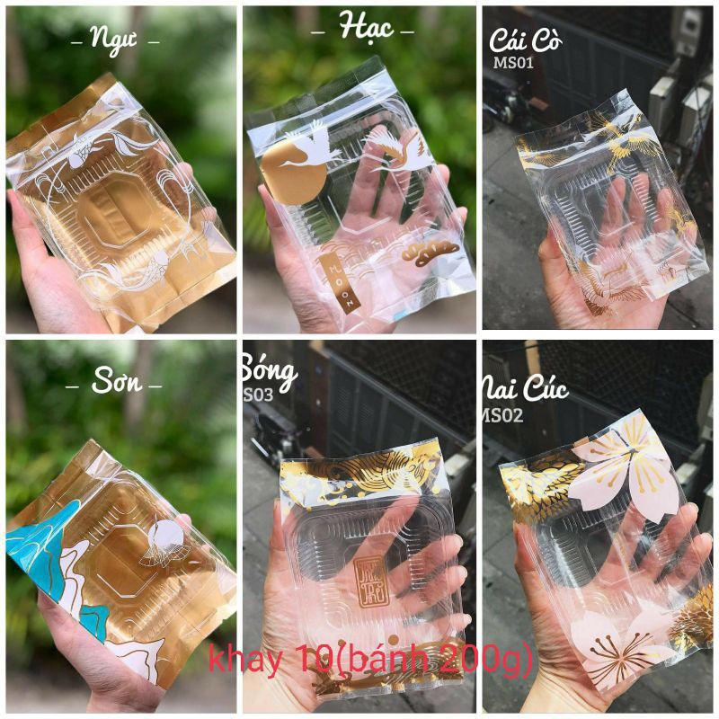 Set khay +túi ép trung thu size 10100 bộ