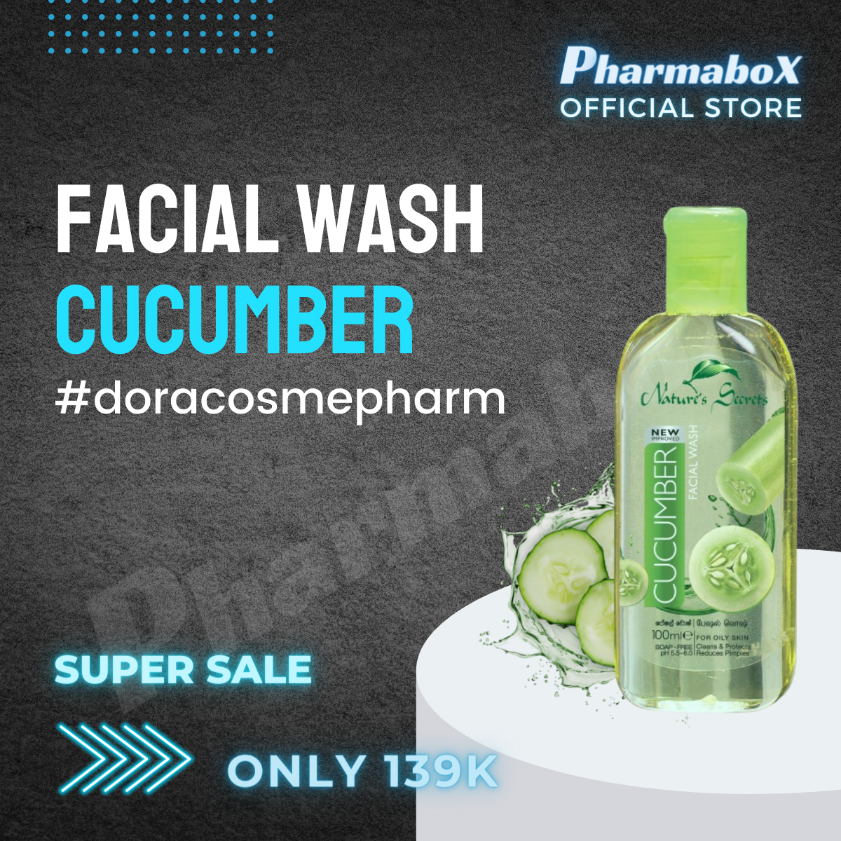 Sữa rửa mặt sạch nhờn giảm mụn Cucumber Extract Facial Cleansing Gel 100ml