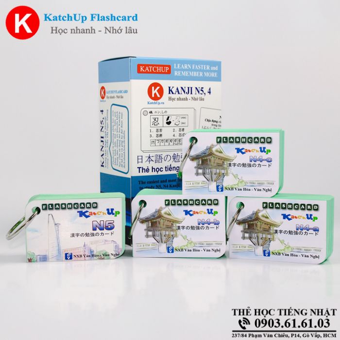 [HCM] Bộ Flashcard Hán Tự N5,4 (Kanji N5,4)