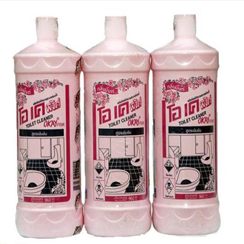 Combo 2 nước tẩy toilet okay pink dạng chai 960ml - sx tại việt nam