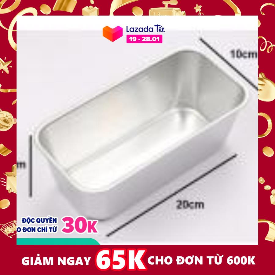 Khuôn loaf làm bánh hợp kim cao cấp hình chữ nhật A05 (20x10x7) - Chất liệu hợp kim đúc nguyên khối,an toàn cho sức khỏe
