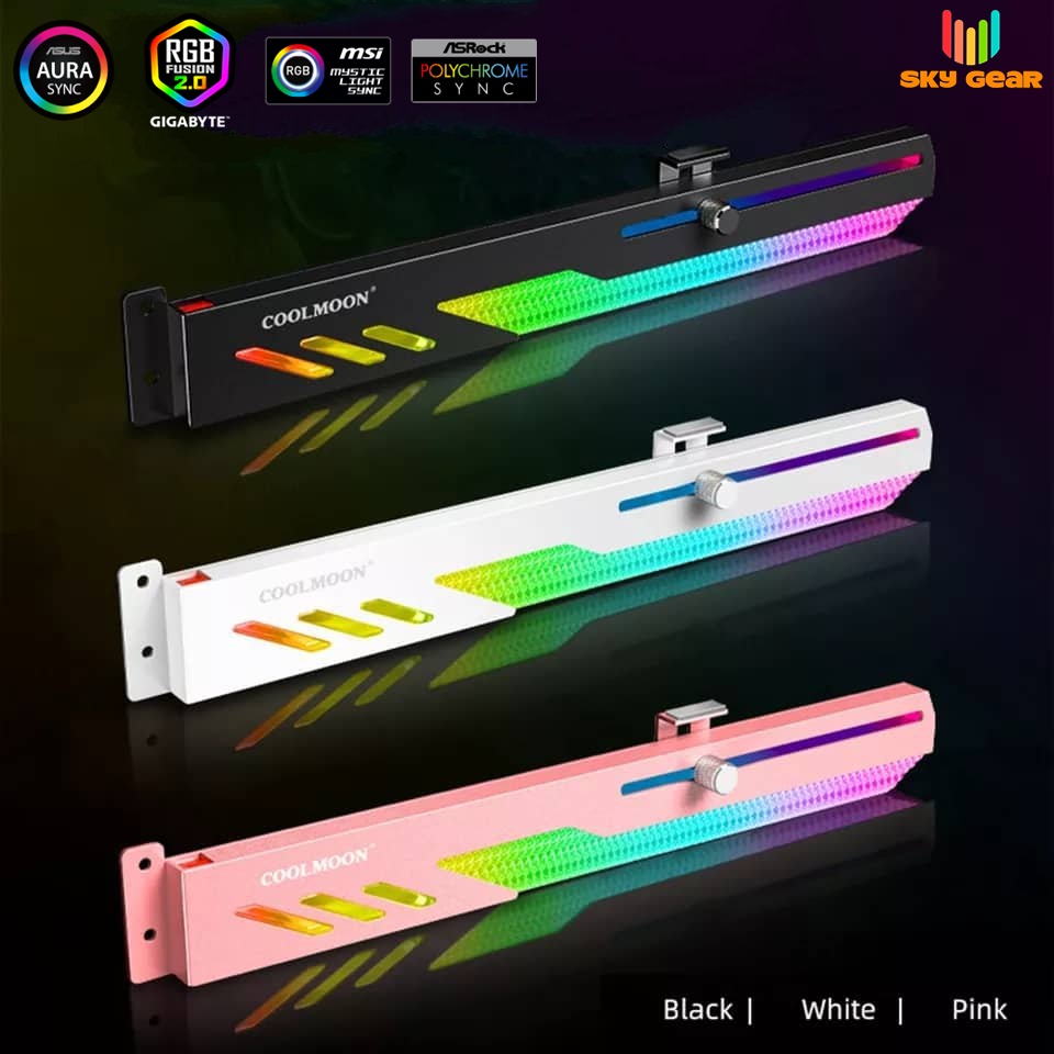 Giá đỡ vga coolmoon gt8 led argb - đồng bộ hub coolmoon / mainboard