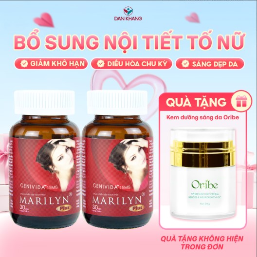 Viên uống nội tiết tố nữ Marilyn Plus Dân Khang giảm khô hạn tăng sinh lý nữ điều hòa kinh nguyệt hộp 30 viên