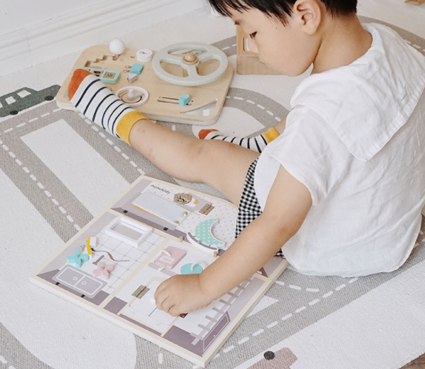 Busy board bảng bận rộn nunukids cho bé, đồ chơi giáo dục montessori