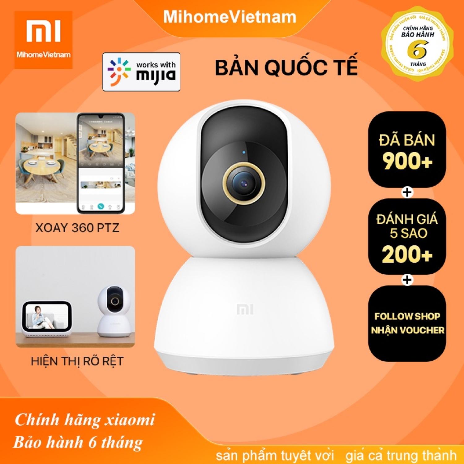 Camera ip xiaomi mijia 360 độ 2k - camera giám sát xiaomi mijia ptz 360 1080p