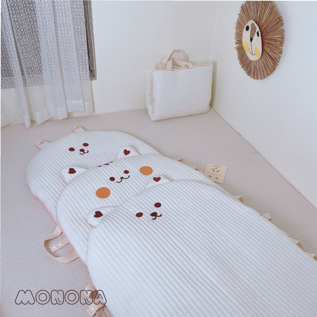 Thảm gấp gọn,Đệm ngủ gấp gọn cho bé nằm ngủ, nằm chơi, đi học Monona, phong cách Hàn Quốc-Lemony