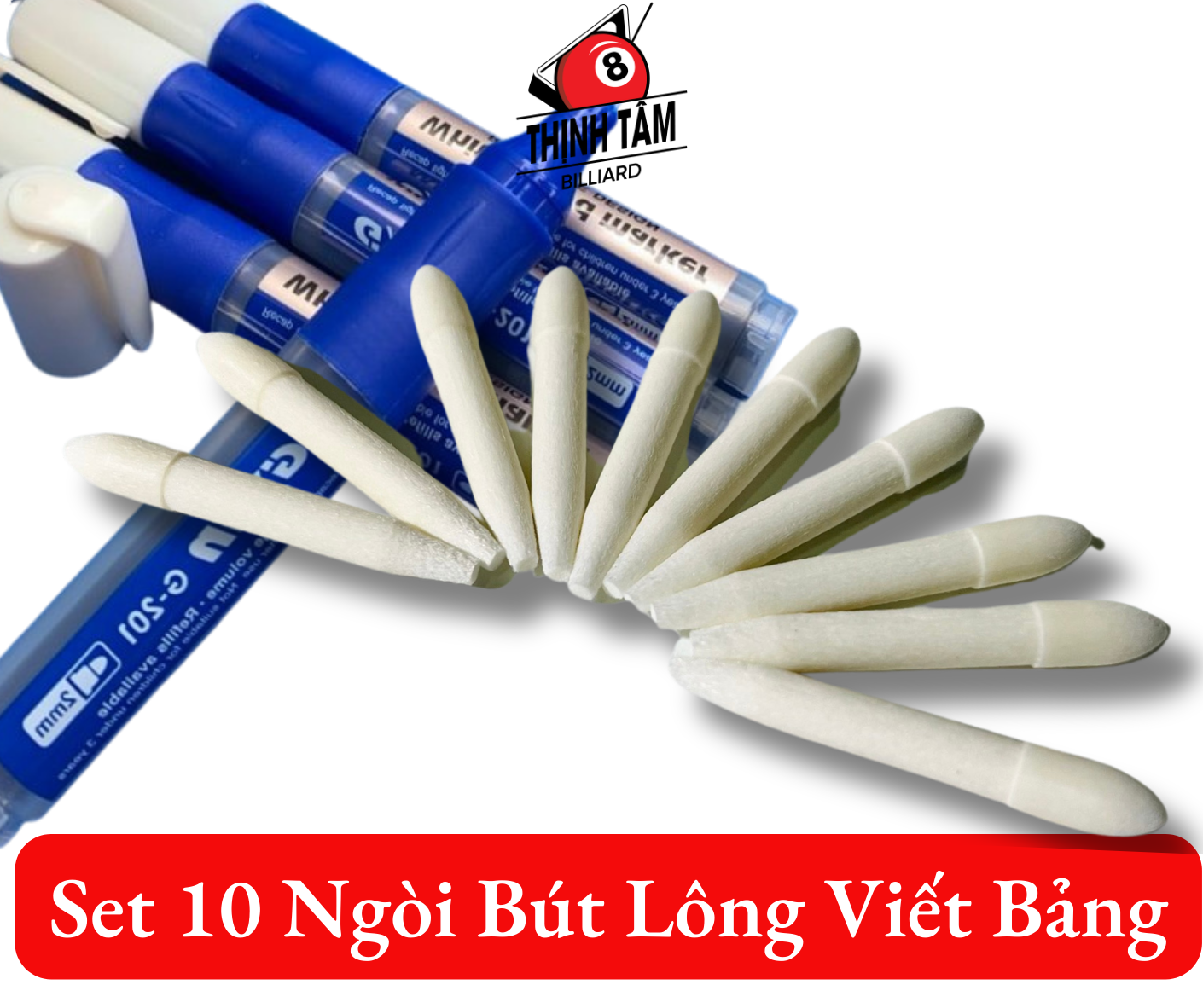 Set 10 ngòi bút lông nhấn ghi bảng bida - chuyên dụng ghi điểm bida