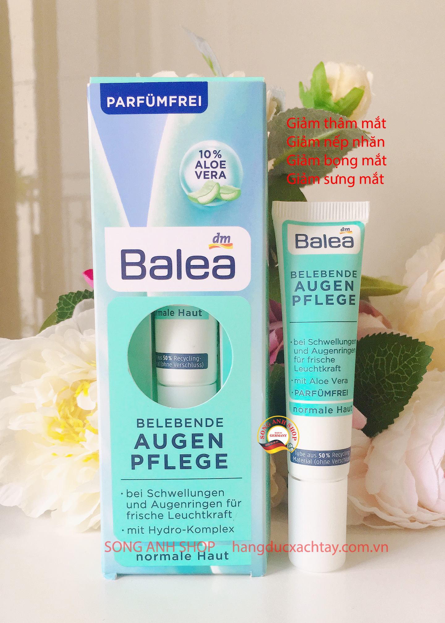 Kem giảm thâm mắt giảm nếp nhăn mắt Balea Augencreme belebend