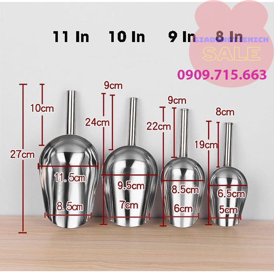 Vá xúc đá inox - muỗng xúc đá inox