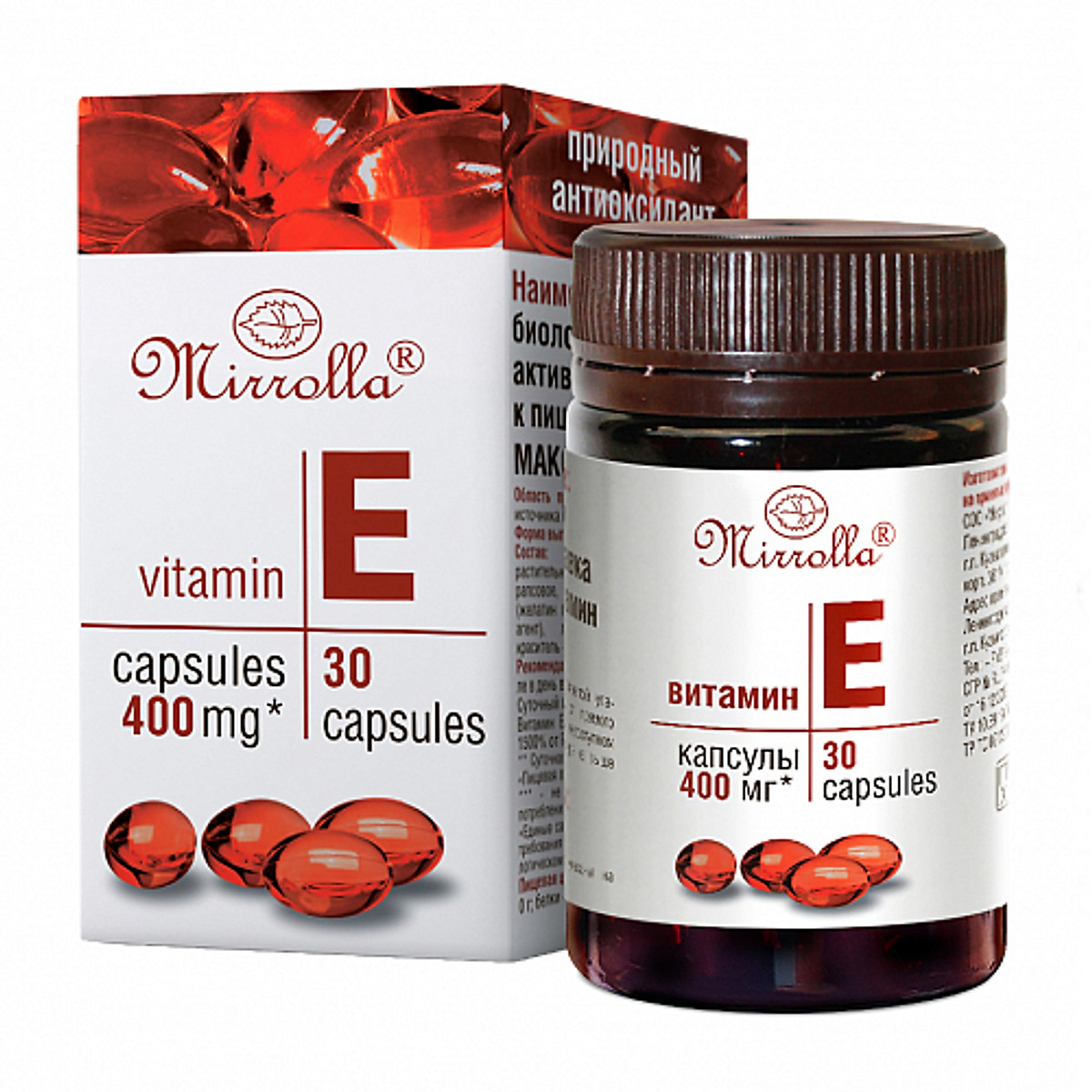 Vitamin E Đỏ Mirrolla nga 400mg hộp 30 viên