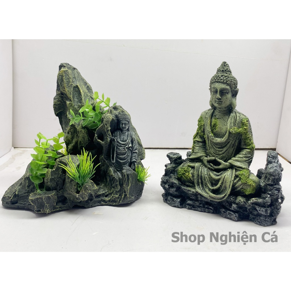 Tượng Phật thiền trang trí bể cá, bể bán cạn, bể thủy sinh Mô hình trang trí