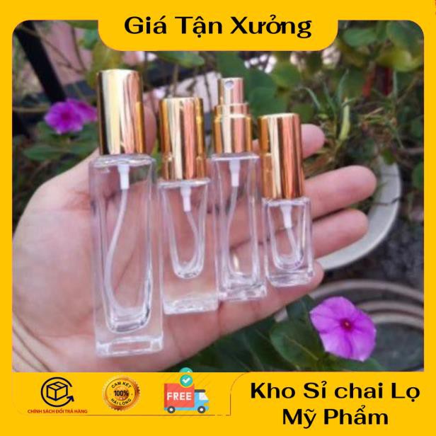 Lọ chiết nước hoa vuông 25ml/20ml/10ml/5ml - lo nuoc hoa