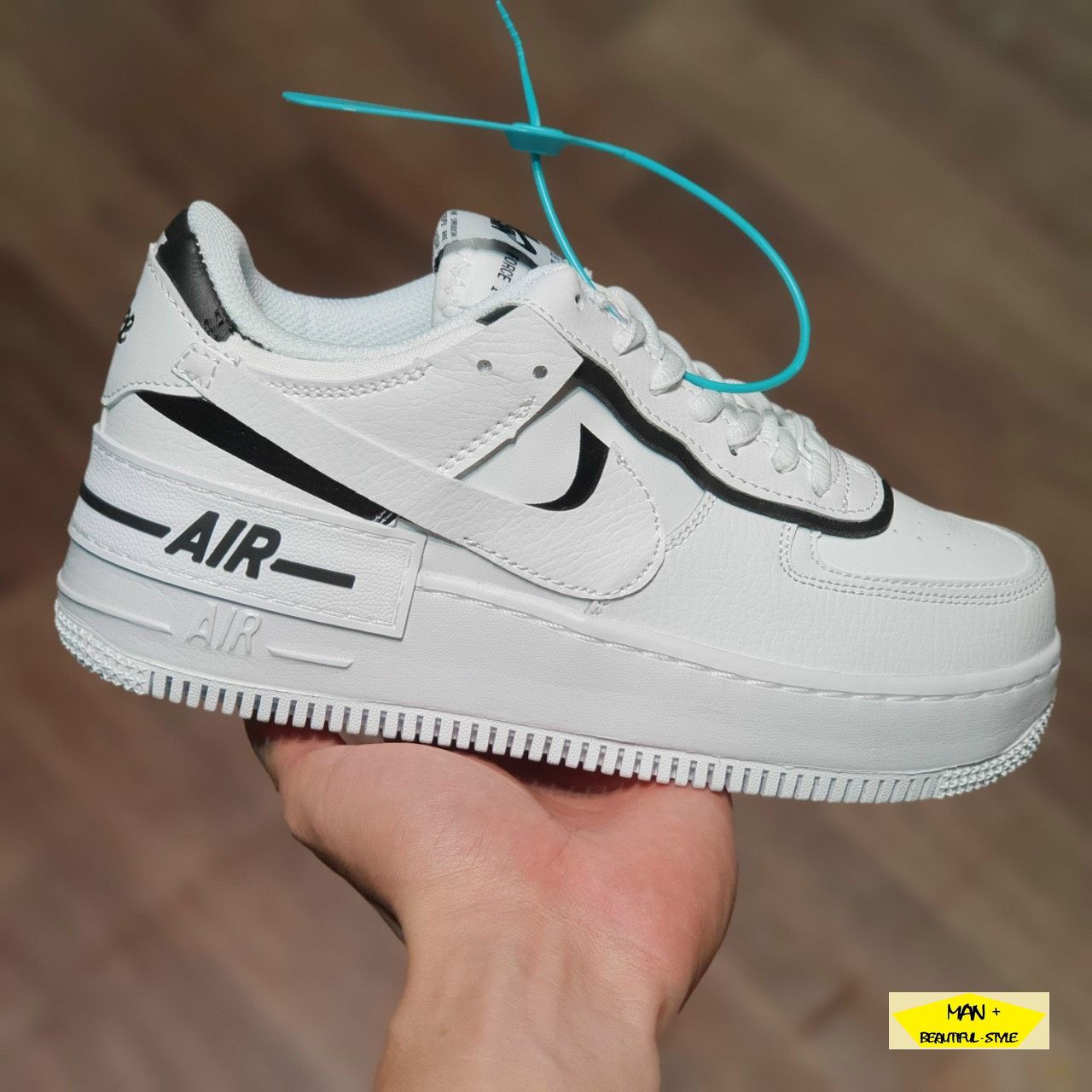 Giày thể thao Air Force 1 Low Shadow White, AF1 Trắng, viền đen năng động dành cho nam nữ, đế bánh mì