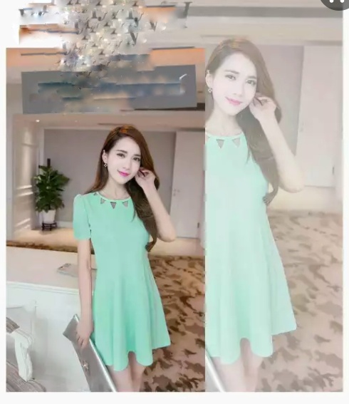 Đầm Dáng Xòe Màu Xanh Ngọc Size M