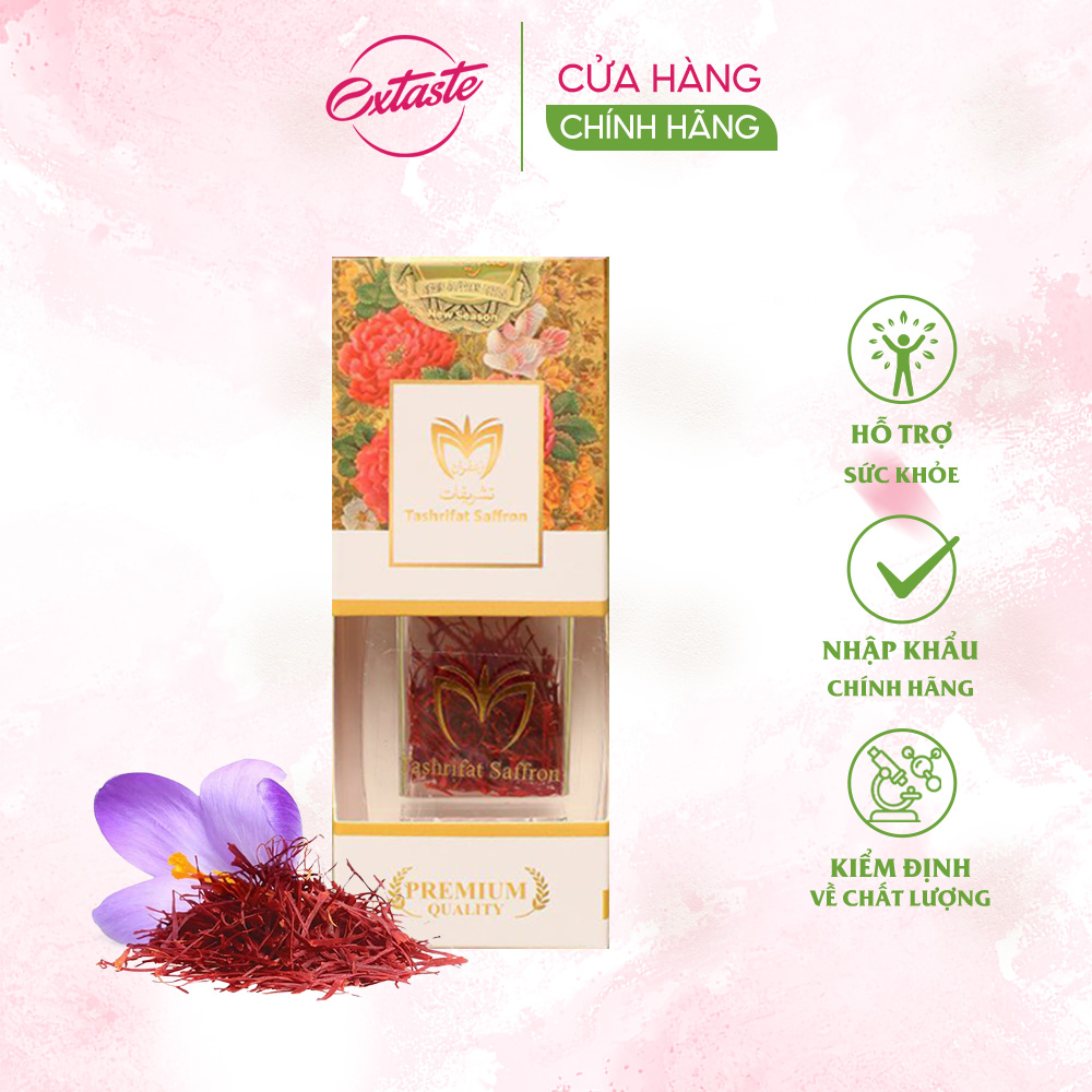Nhụy hoa nghệ tây tashrifat negin saffron hỗ trợ làm đẹp và sức khỏe 1g Extaste