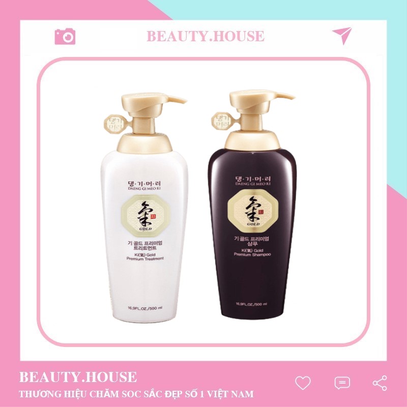Dầu Gội Xả Thảo Dược Hàn Quốc ( Phục hồi độ chắc khỏe và đàn hồi của tóc ) - DAENG GI MEO RI Ki Gold Premium 500ml