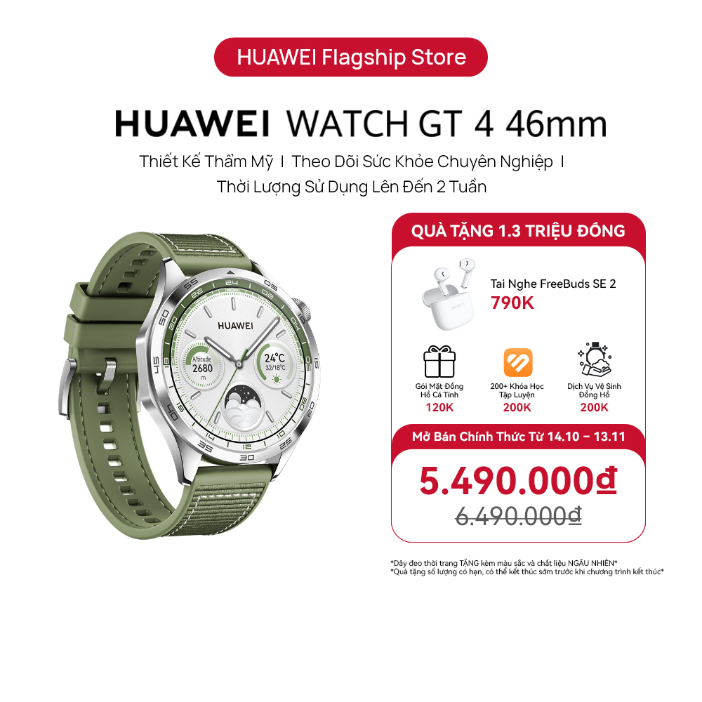 HUAWEI WATCH GT 4 46mm Đồng Hồ Thông Minh Thiết Kế Thẩm Mỹ Theo Dõi Sức Khỏe Chuyên Nghiệp Thời Lượng Sử Dụng Lên Đến 2 Tuần