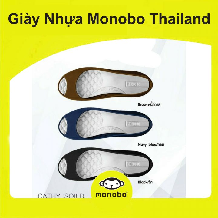 Giày thái lan búp bê nữ hở mũi đi mưa monobo - cathy