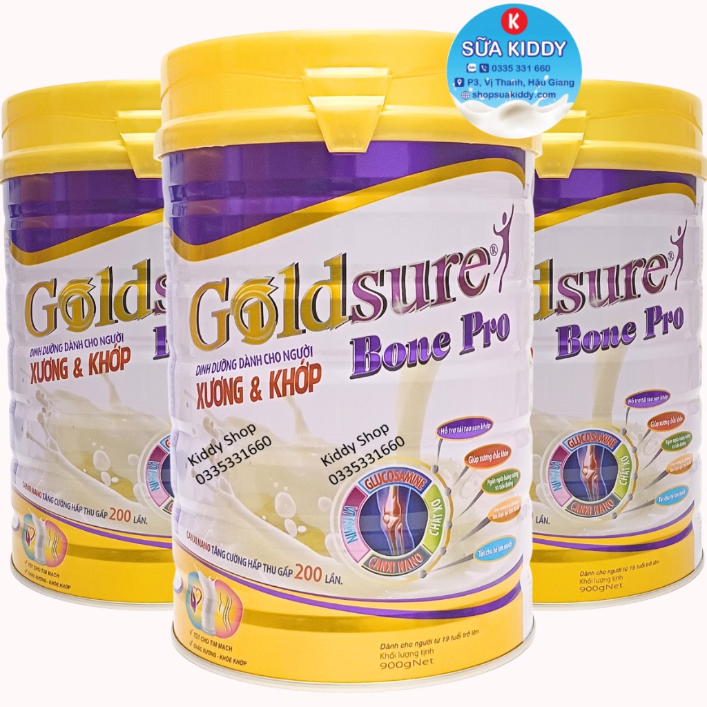 Sữa Goldsure BonePro chuyên biệt cho người bệnh xương khớp với nano canxi lon 900g (kiddy1234)