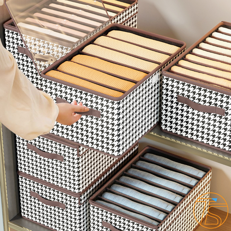 Hộp đựng quần áo 9 ngăn có nắp đậy đa năng - Túi đựng quần áo nhiều ngăn - Khay xếp quần áo gọn gàng - Hộp đựng đồ lót