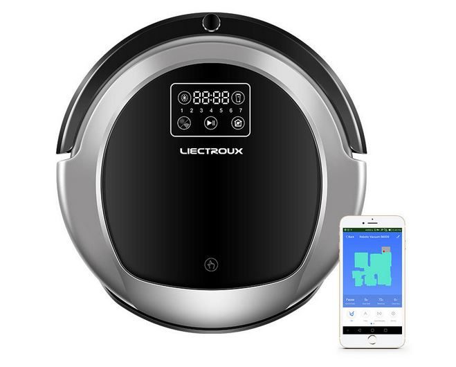 Liectroux b6009 robot hút bụi 3000pa bản đồ điều hướng hút với bộ nhớ wifi ứng dụng bồn nước động cơ không chổi than chặn ảo thương hiệu quyến rủ của đức