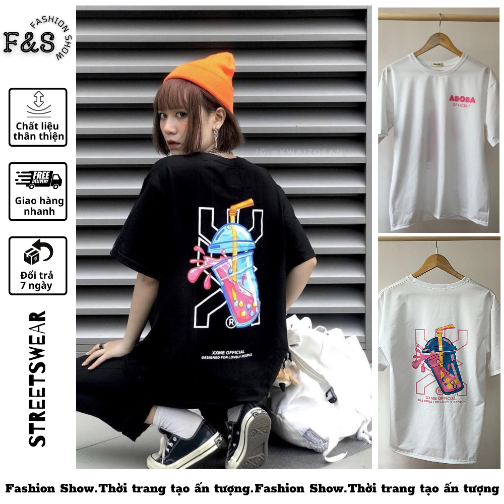 Áo thun tay lỡ unisex form rộng kiểu dáng sadboiz TRÀ SỮA XXME - Áo phông F&S cho nam nữ, cặp đôi phong cách hàn quốc