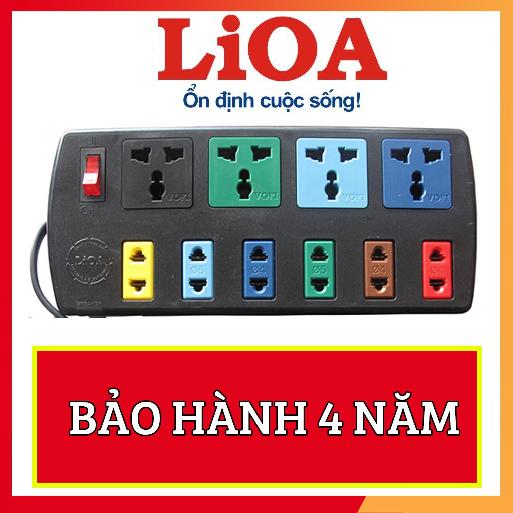 [XẢ KHO] Ổ Cắm Điện LIOA 4D6S52 10 Lỗ Dây Dài 5m Có Công Tắc Đa Năng Công Suất ~2000W - 3300W CHÍNH HÃNG 100%.ROSE-STORE