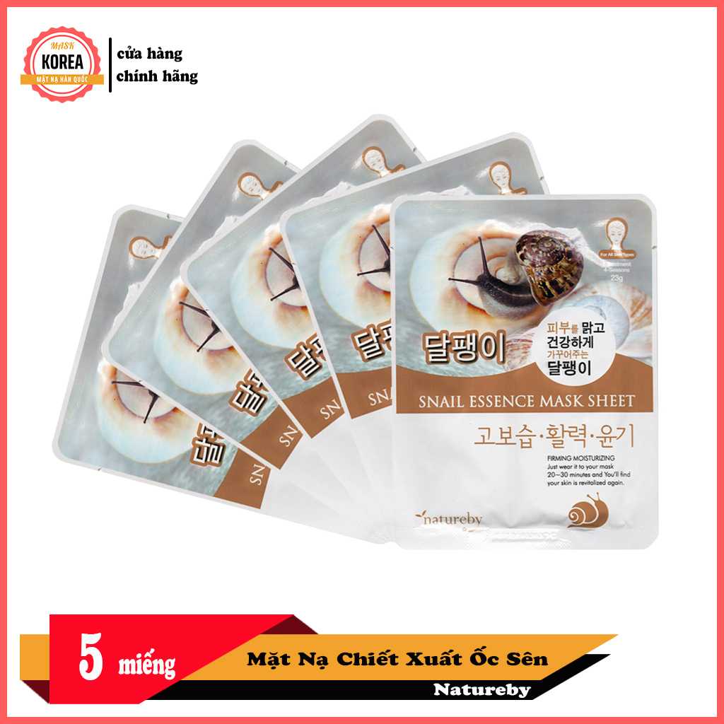 Combo 5 miếng mặt nạ ốc sên natureby hàn quốc