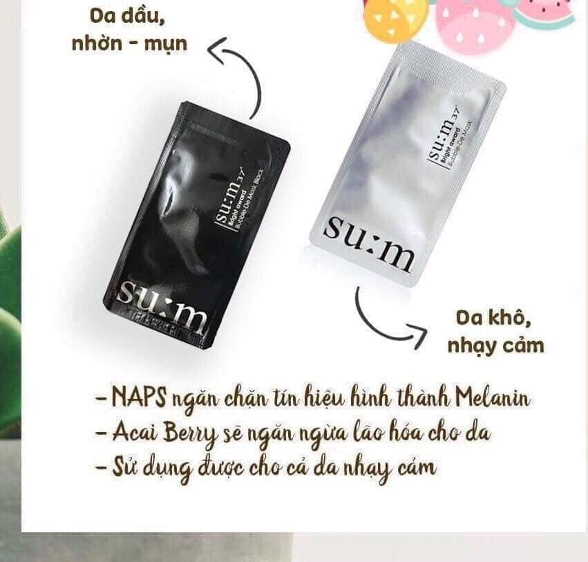 Com bo 10 gói mặt nạ thải độc, mặt nạ sủi bọt sum37 bright award bubble de mask hàn quốc