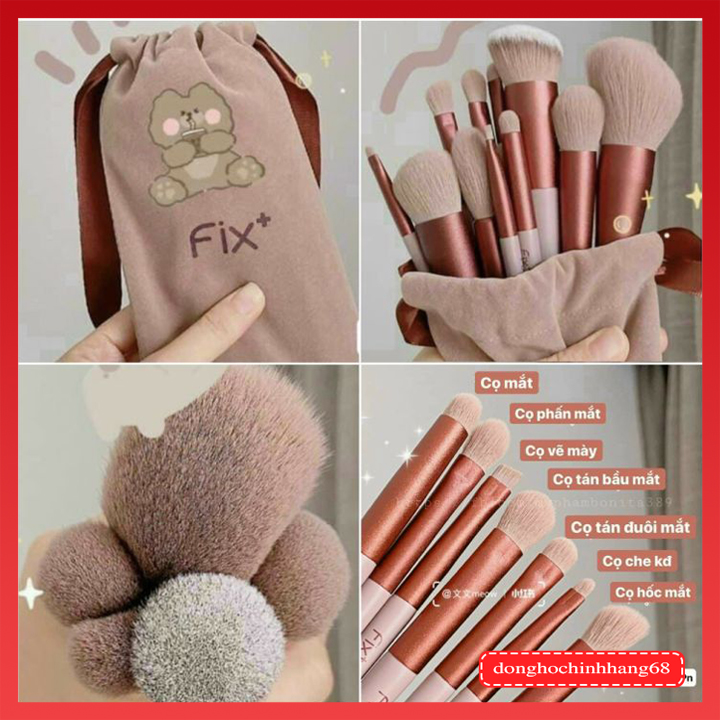 Cọ trang điểm, bộ cọ trang điểm 13 cây, bộ cọ trang điểm chuyên nghiệp. cọ đánh phấn nền. cây đánh phấn .cọ đánh phấn mắt, phấn má