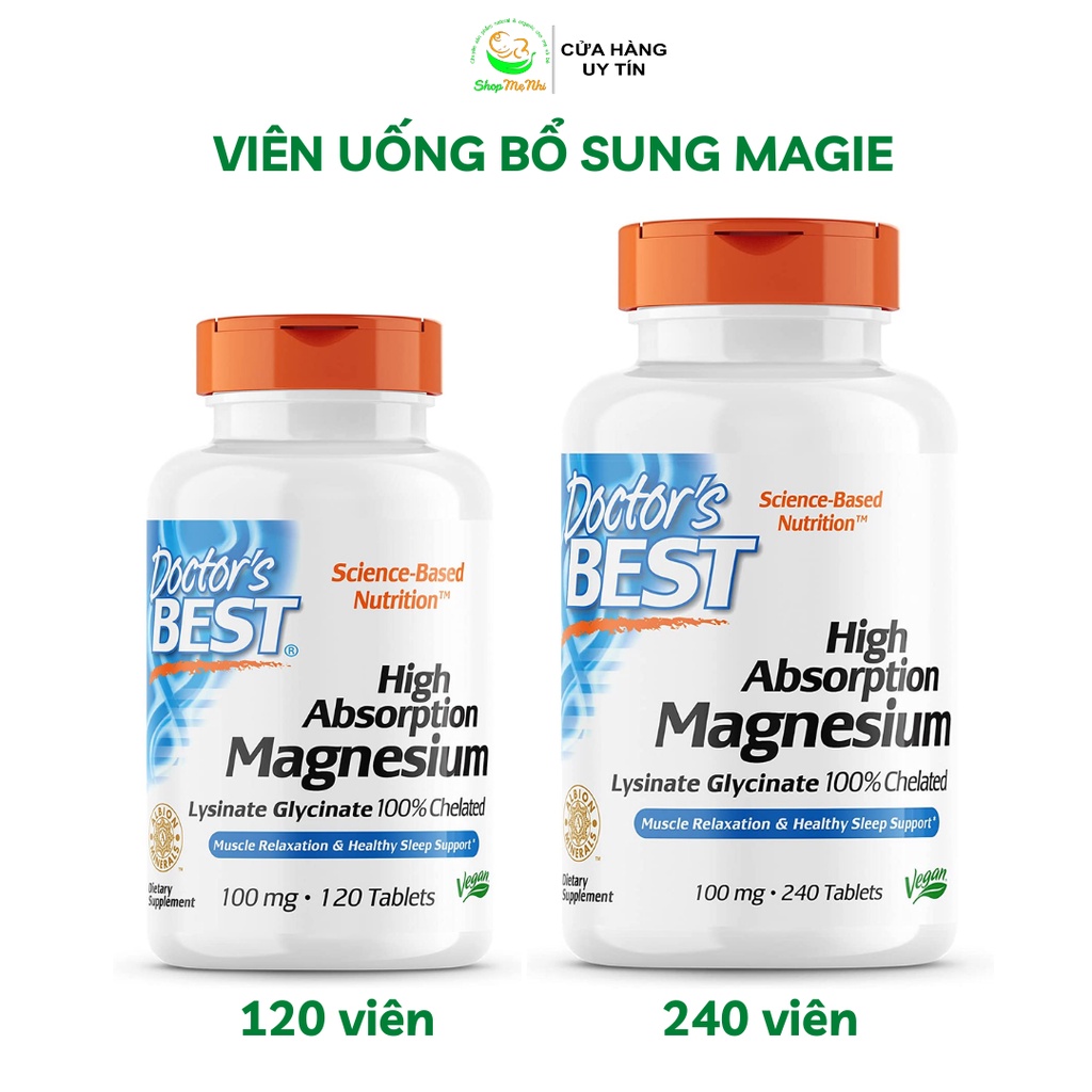 Viên uống bổ sung Magie Doctor s Best High Absorption Magnesium 120 viên