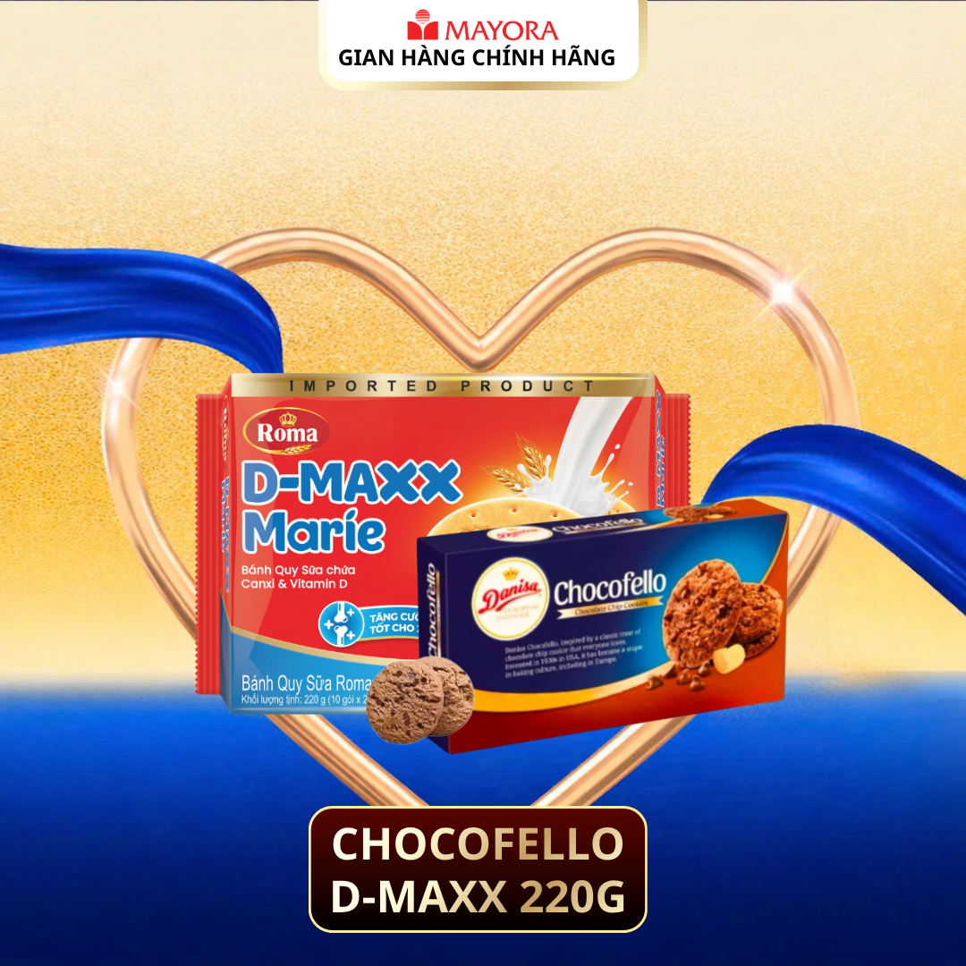 COMBO 2 LOẠI BÁNH QUY :DANISA CHOCOFELLO 150G +D-MAXX MARIE 220G
