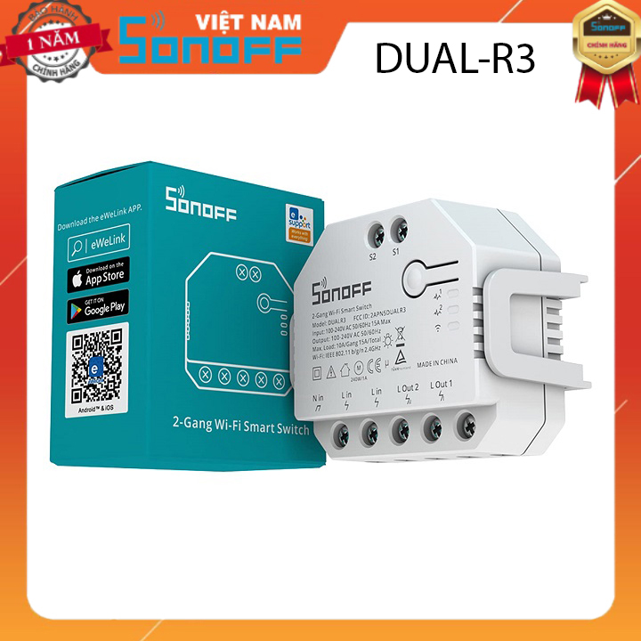 Công tắc thông minh điều khiển sonoff dual - r3