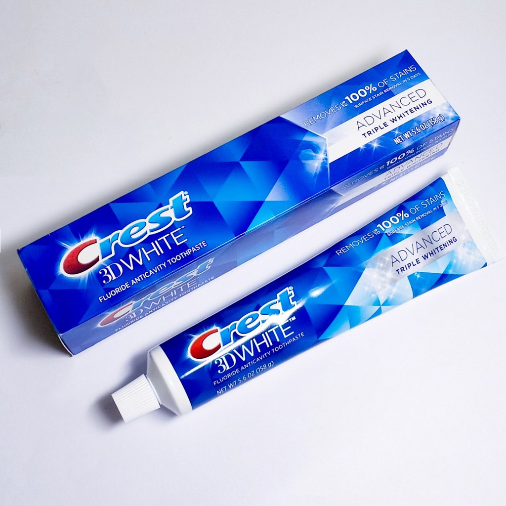 Kem đánh răng crest 3d white advanced trắng răng vượt trội 158gr