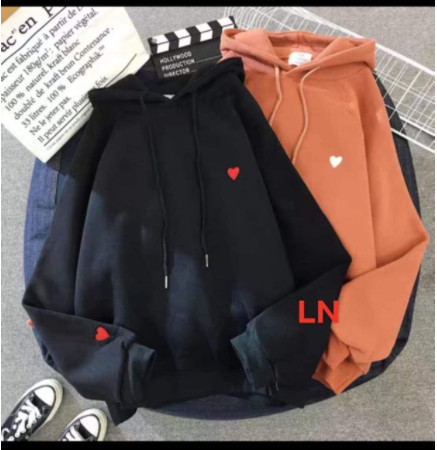 Xả hàng giá gốc-áo hoodie tim tay ngực ép nổi ln12