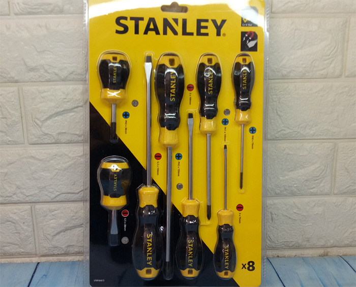 100% chính hãng - Bộ tô vít Stanley 66-673 8 cây đầu 2 cạnh 4 cạnh có từ