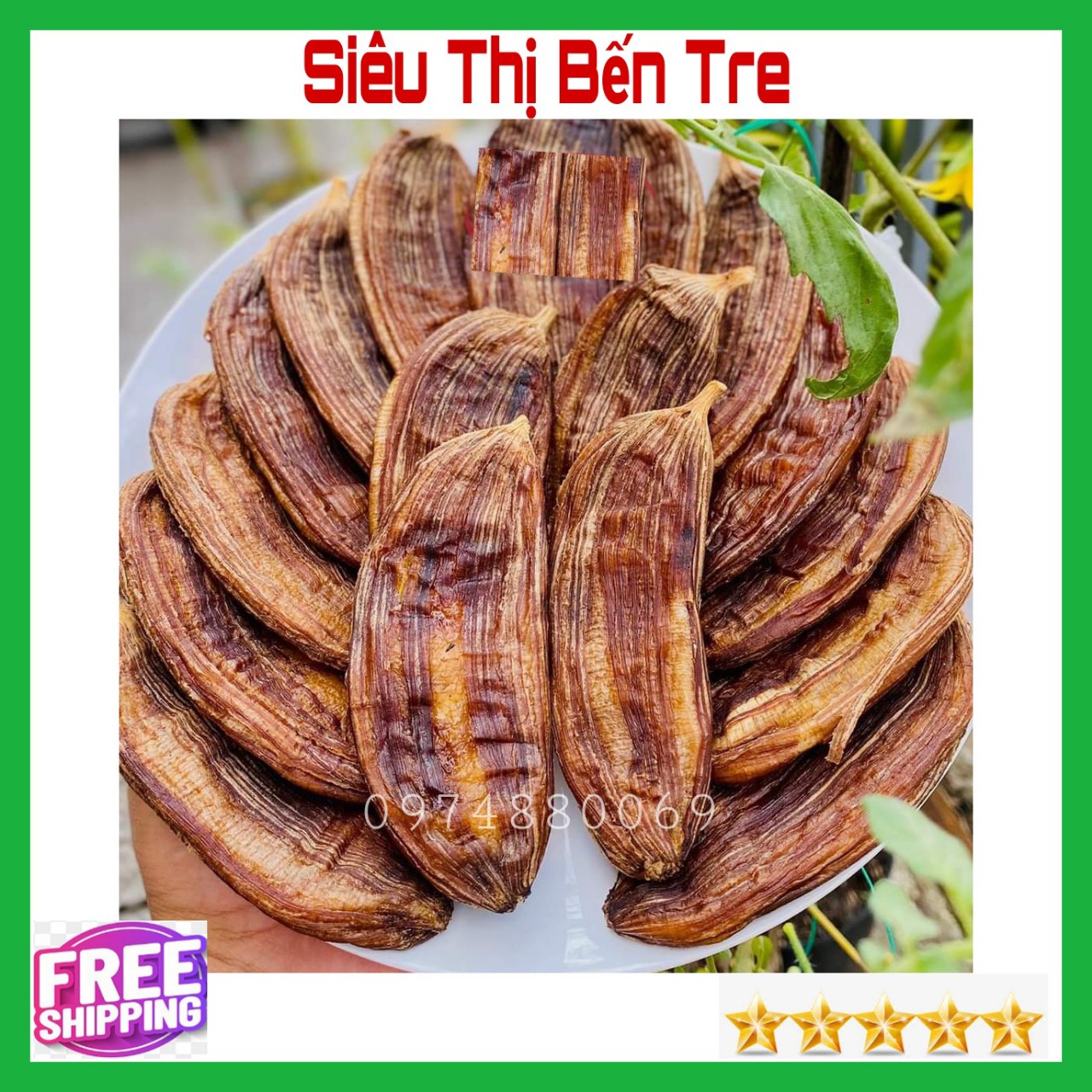 1Kg chuối hồng sấy dẻo Bến Tre loại 1