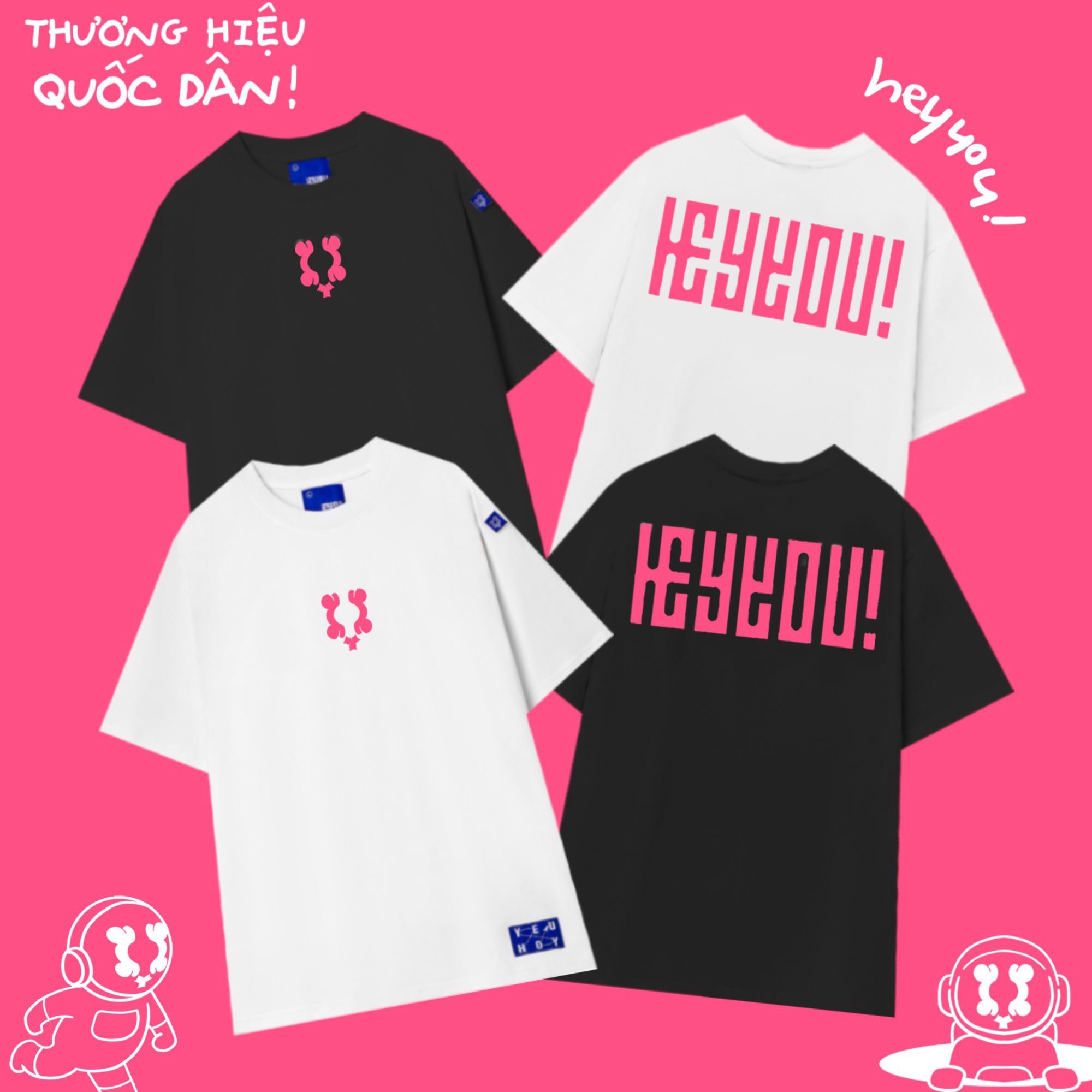 Fashion kim áo thun heyyou basic pink tee !