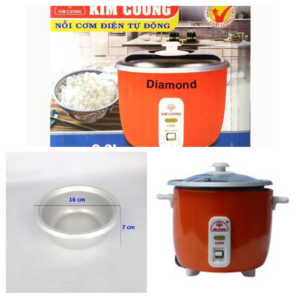 Nồi cơm điện mini kim cương kc-0.3l - nồi cơm điện 0.3 lít kim cương kc 0.3l - chính hãng - kim cương